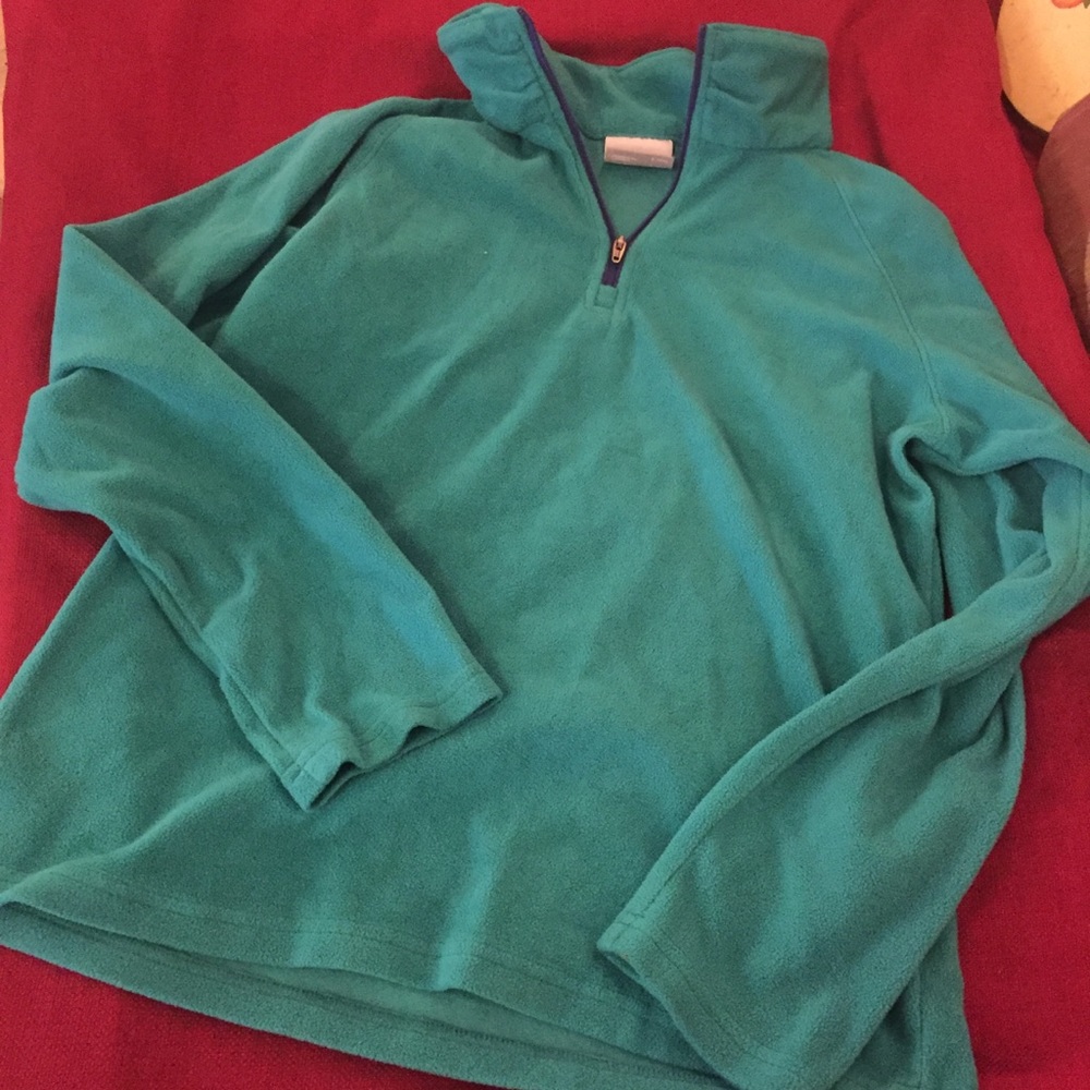 Columbia Teal junior girls L fleece winter top